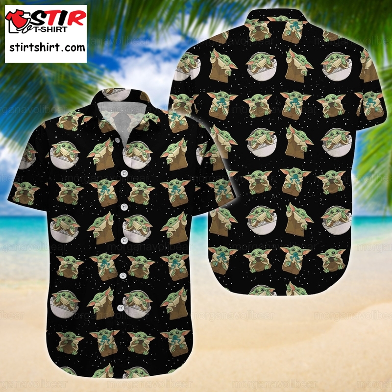 Baby Yoda Shirt, Baby Yoda Hawaiian Shirt, Button Down Shirt, Baby Yoda Gift, Star Wars Disney Shirt, Disneyland Shirts, Hawaiian Shirt Men  Star Wars s