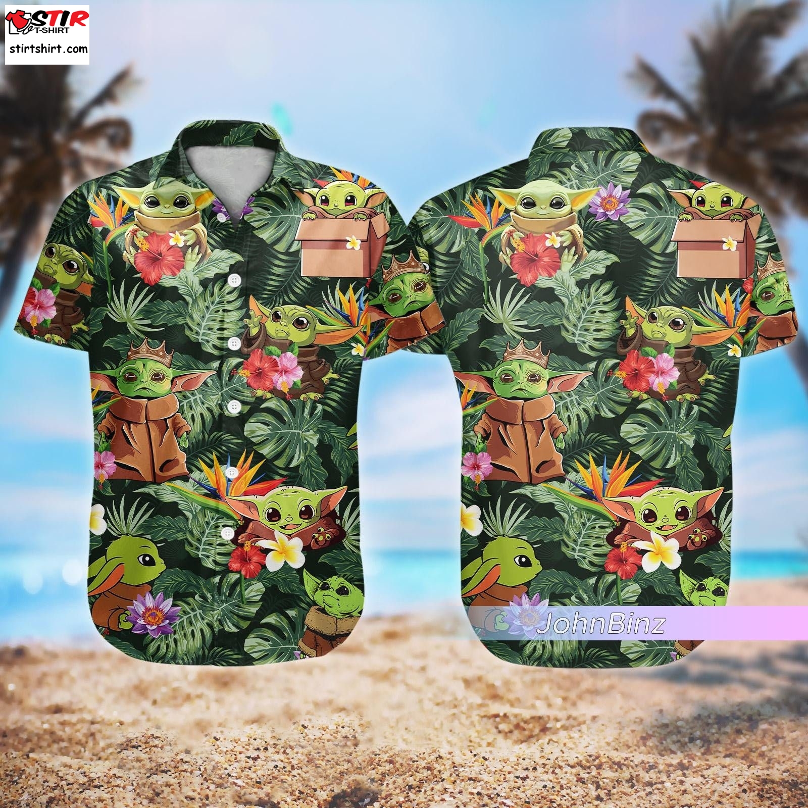 Baby Yoda Shirt, Baby Yoda The Mandalorian Hawaiian Shirt, Star Wars Button Shirt, Grogu Baby Yoda Shorts, Gifts For Him, Unisex S 5Xl Adult