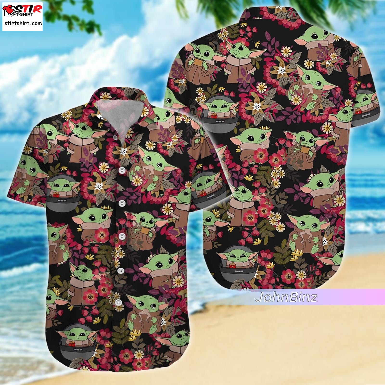 Baby Yoda Shirt, Star Wars Hawaiian Shirt, Star Wars The Mandalorian Button Down Shirt Short Sleeve, Gifts For Women Men, Unisex S 5Xl Adult  Baby Yoda 