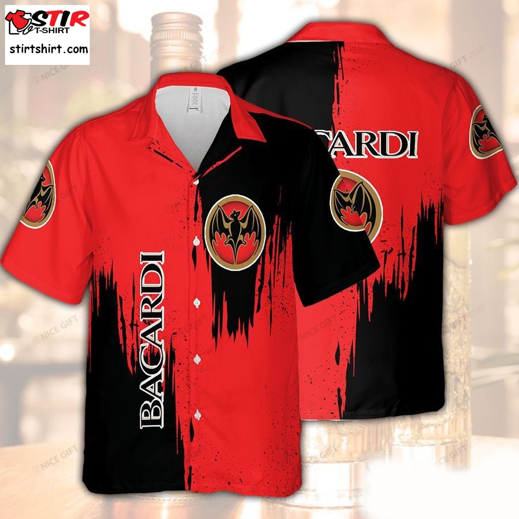 Bacardi Red And Black Hawaii 3D Shirt   Red
