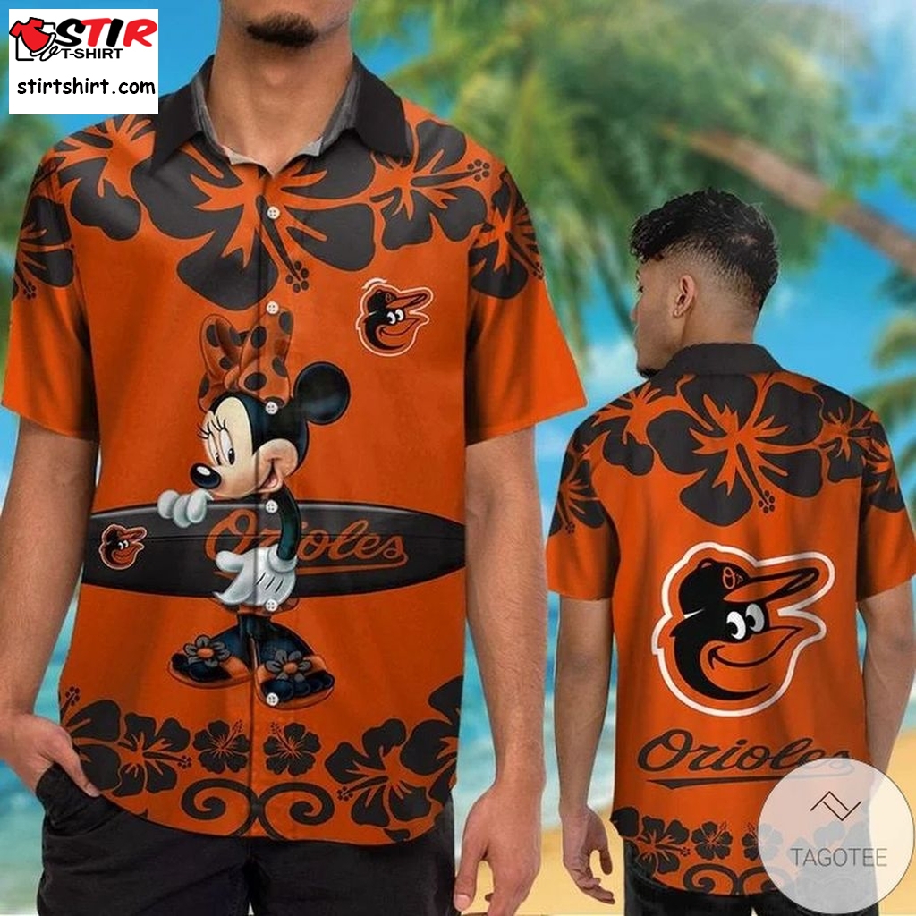 Baltimore Orioles Minnie Mouse Hawaiian Shirt