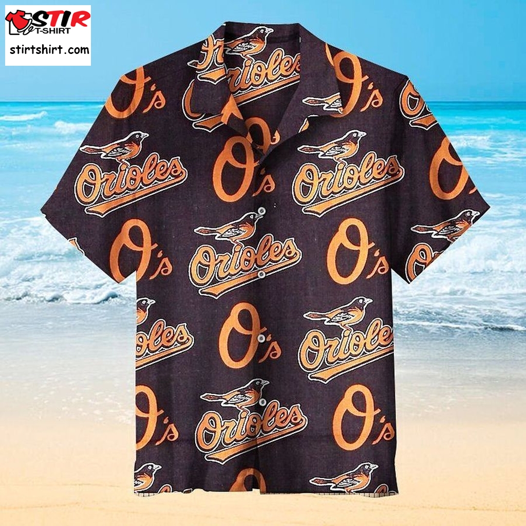 Baltimore Orioles Mlb Hawaiian Graphic Print Short Sleeve Hawaiian Shirt L98   9145  Orioles  2021