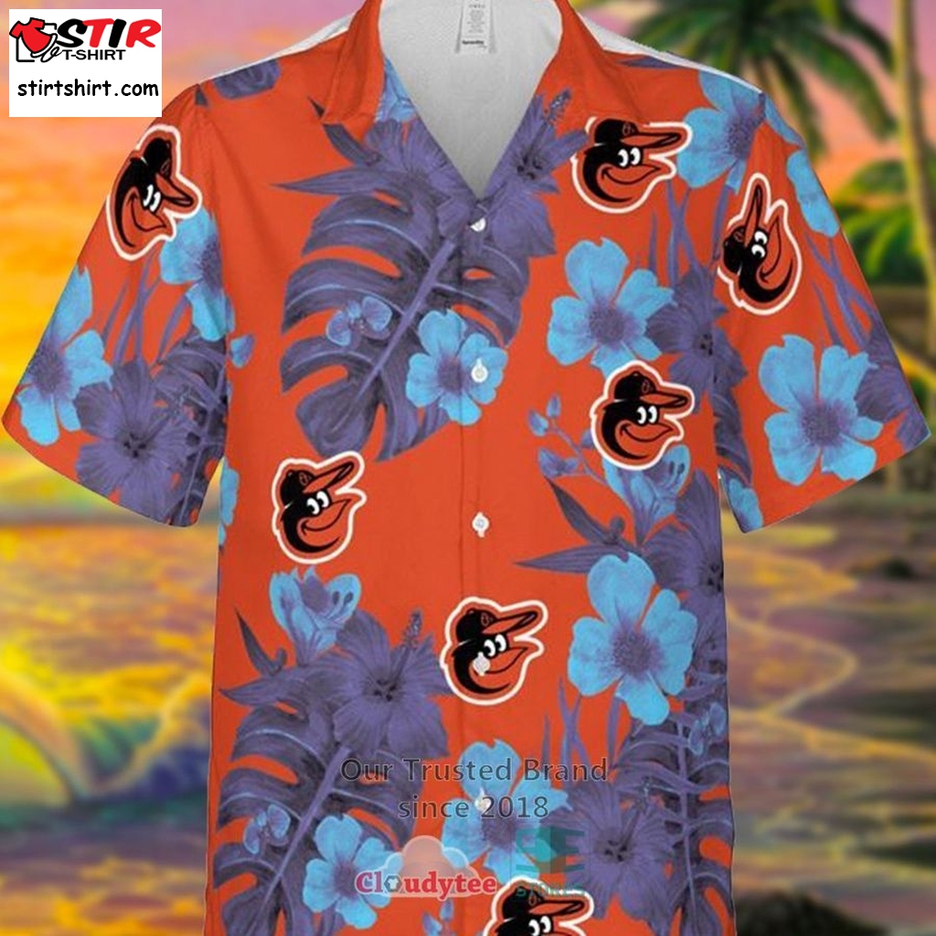 Baltimore Orioles Mlb Hibiscus Flower Hawaiian Shirt  