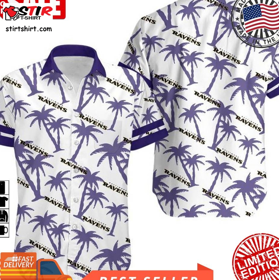 Baltimore Ravens Coconut Tree Nfl Gift For Fan Hawaii Shirt And Shorts Summer Collection 5 H97  Baltimore Ravens 