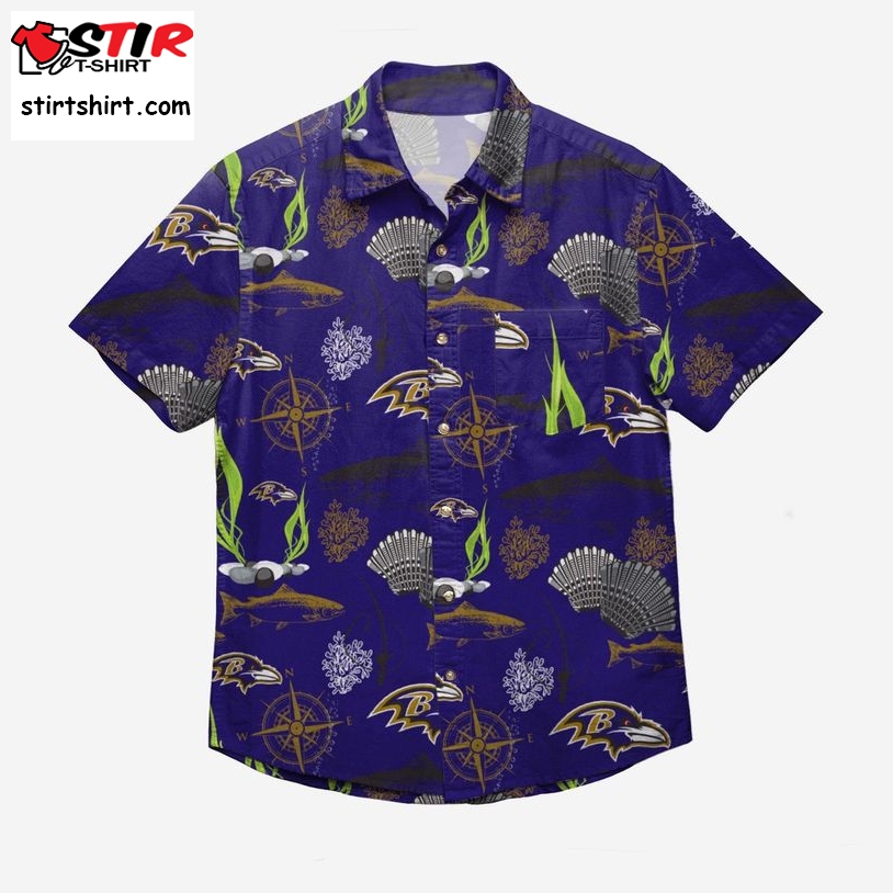 Baltimore Ravens Floral Button Up Hawaiian Shirt  Baltimore Orioles 