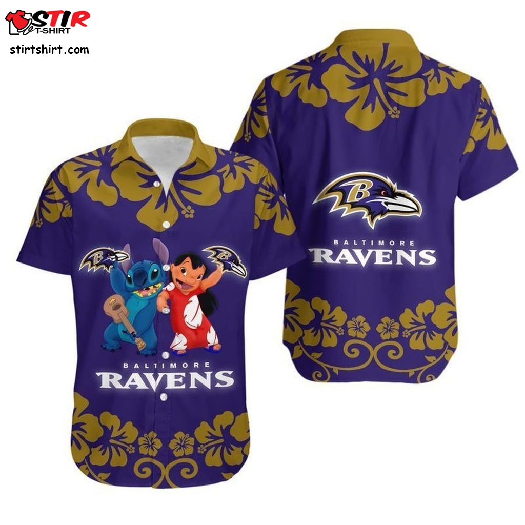 Baltimore Ravens Lilo And Stitch Hawaii Shirt And Shorts Summer Collection H97