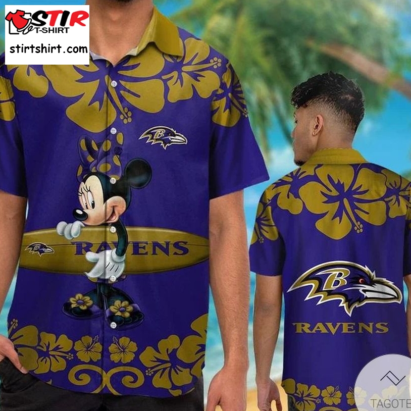 Baltimore Ravens  Minnie Mouse Hawaiian Shirt  Baltimore Ravens 