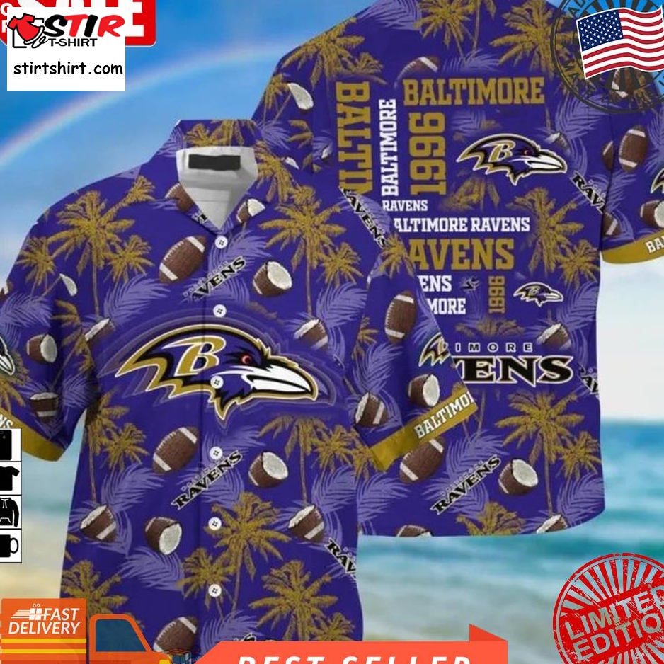 Baltimore Ravens Nfl Palm Tree Tropical Leaves Hawaiian Shirt  Saleoff  Baltimore Ravens 