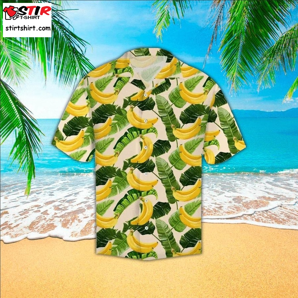 Banana  Leaf Pattern For Button Down Summer Aloha Hawaii Shirt  Banana 