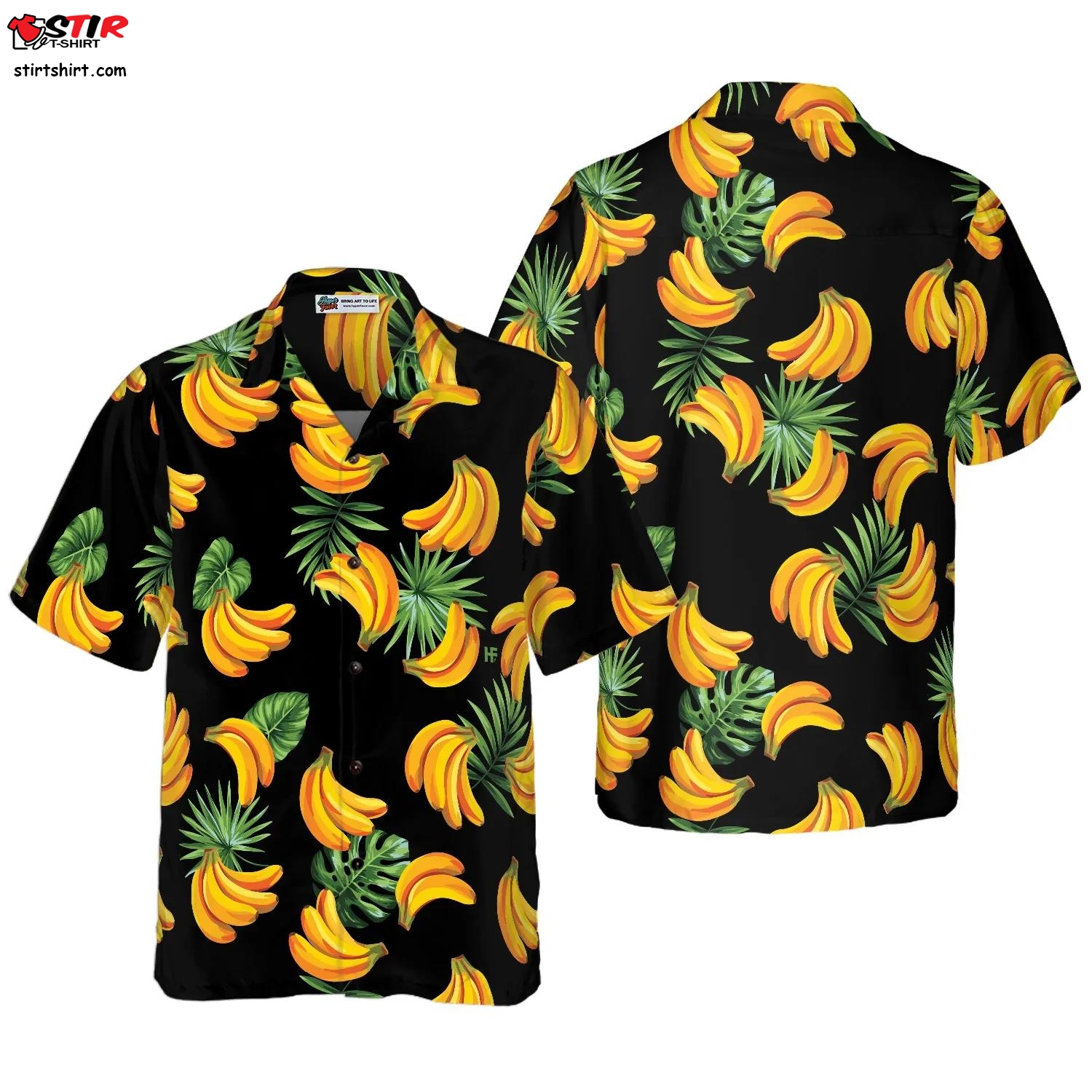 Banana _ Tropical Palm Leaves Hawaiian Shirt, Banana Pattern Aloha Shirt   Clipart