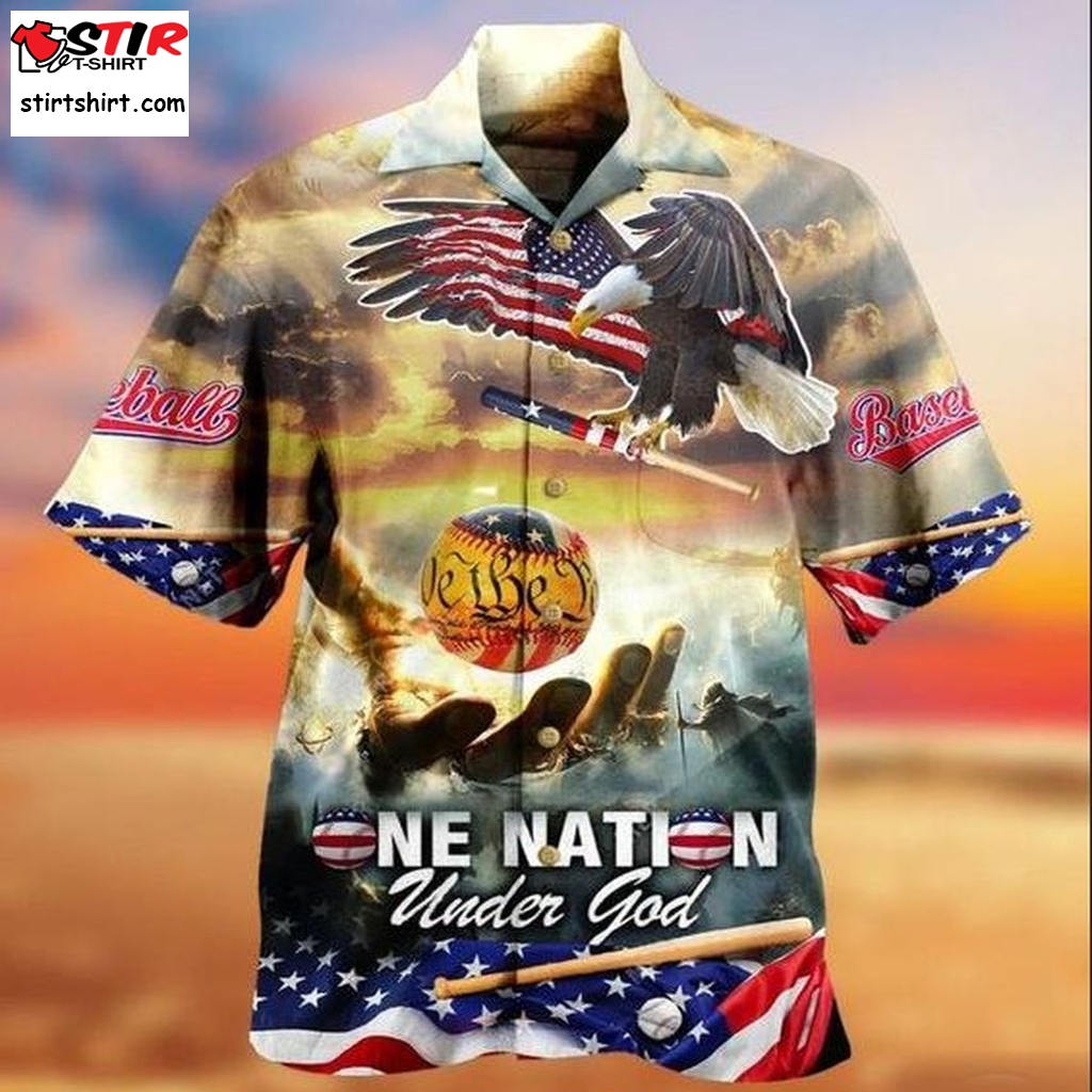 Baseball One Nation Under God Hawaiian Shirt Pre11541, Hawaiian Shirt, Funny Shirts, Gift Shirts  Funny s