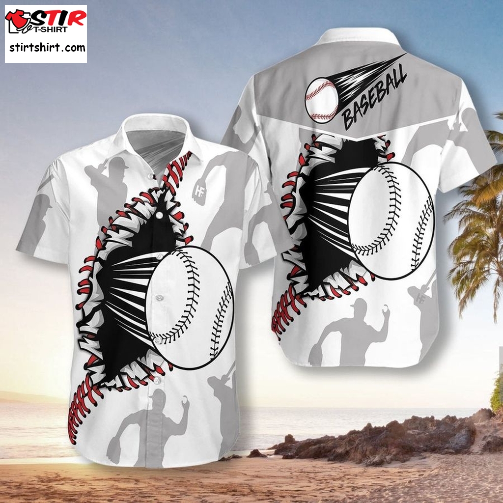 Baseball Wear Out Pattern Unisex Hawaiian Shirt Pre13608, Hawaiian Shirt, Funny Shirts, Gift Shirts  Funny s