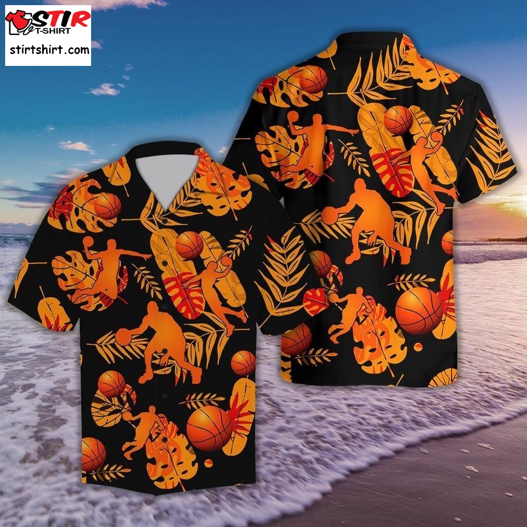Basketball Tropical Hawaiian Shirt Pre13476, Hawaiian Shirt, Gun Hawaiian Shirts  Gun s