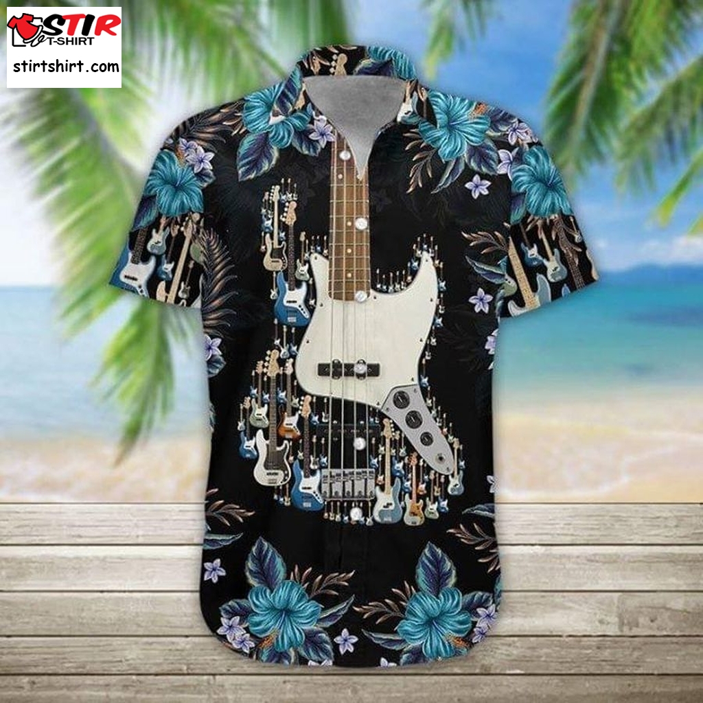 Bass Guitar Hawaiian Shirt Pre10009, Hawaiian Shirt, Gun Hawaiian Shirts  Gun s