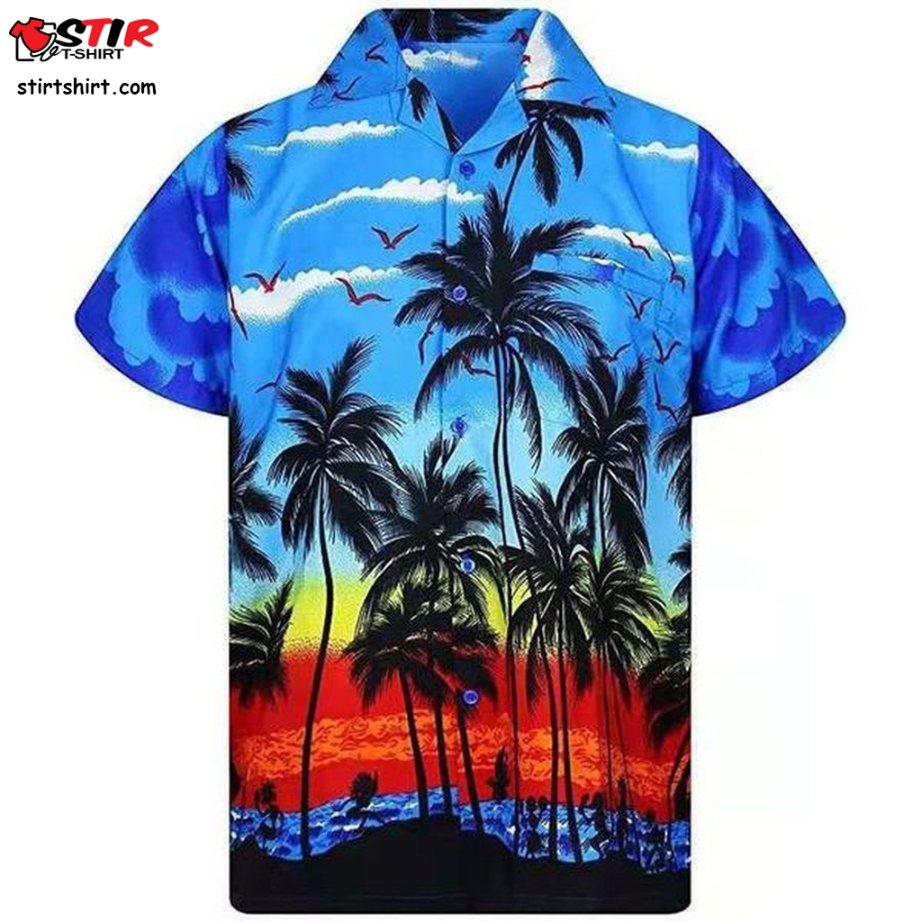 Beach Palm Vacation Party Aloha Hawaiian Shirt Pre10896, Hawaiian Shirt, Long Sleeve Hawaiian Shirts Gift Shirts  Long Sleeve s