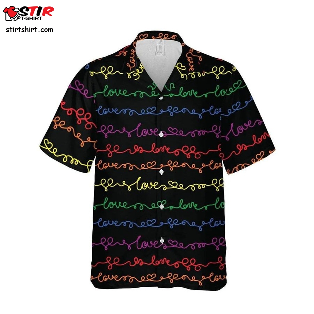 Beach Shirt Lgbt Gay Pride Love Pattern Unisex Hawaii Shirt, Aloha Shirt, Lesbian Hawaiian Shirts   Pattern