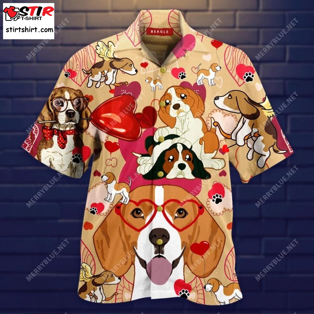 Beagle Happy Valentines Day Hawaiian Shirt  Beagle 