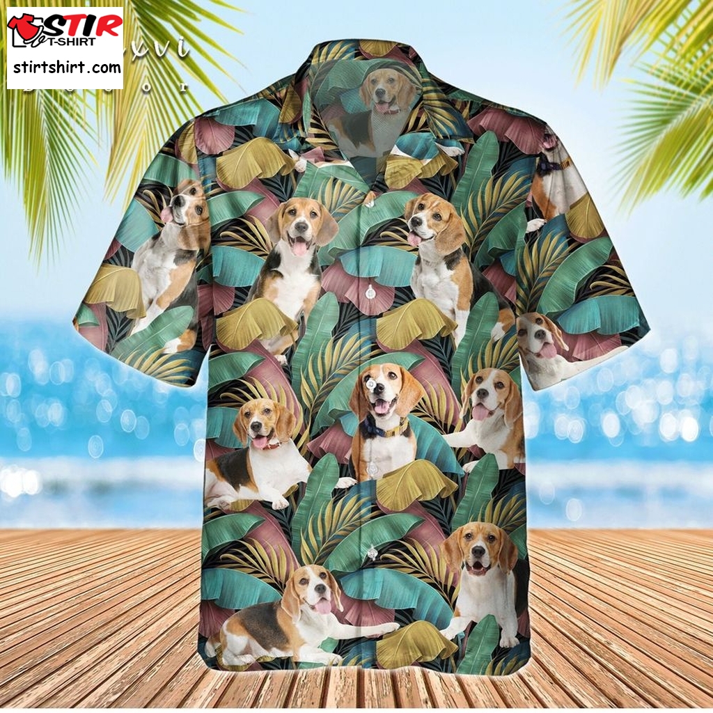 Beagle Hawaii Shirt Hot Summer, Funny Dog Shirt, Tropical Colorful Banana Ladies Hawaiian Shirts  Ladies s