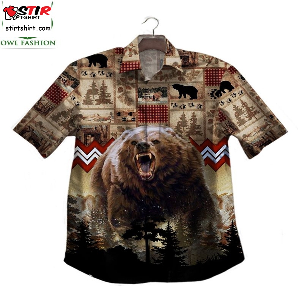 Bear Hunting Hawaiian Shirt Button Up Shirt  How To Wear An Oversized 