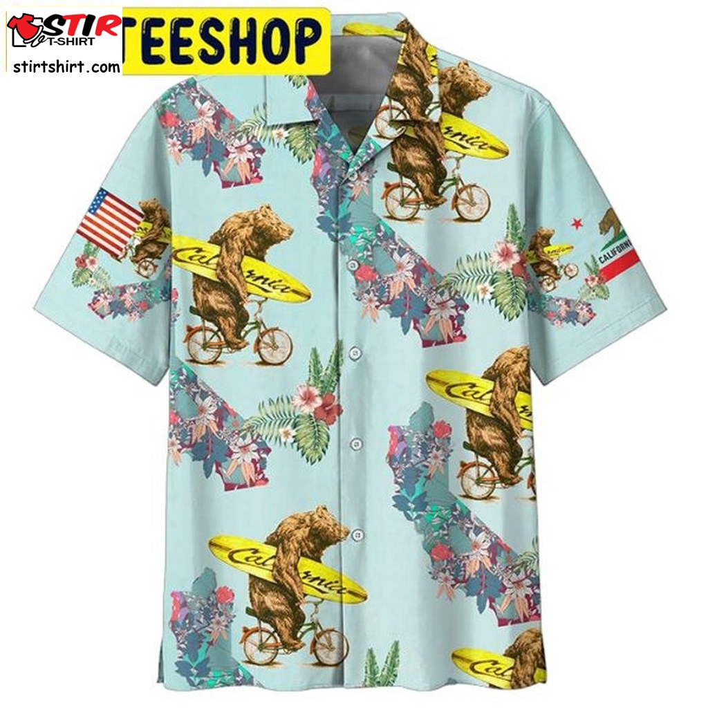 Bear I Love California Hawaiian Shirt  How To Wear An Oversized 