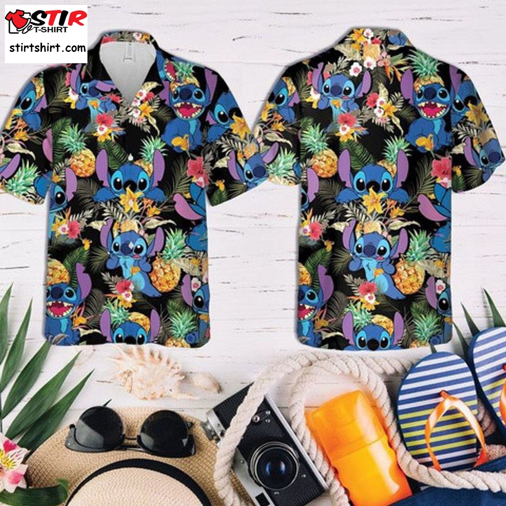 Best Stitch Disney, Funny Stitch Pineapple Hawaiian Shirt  Disney 