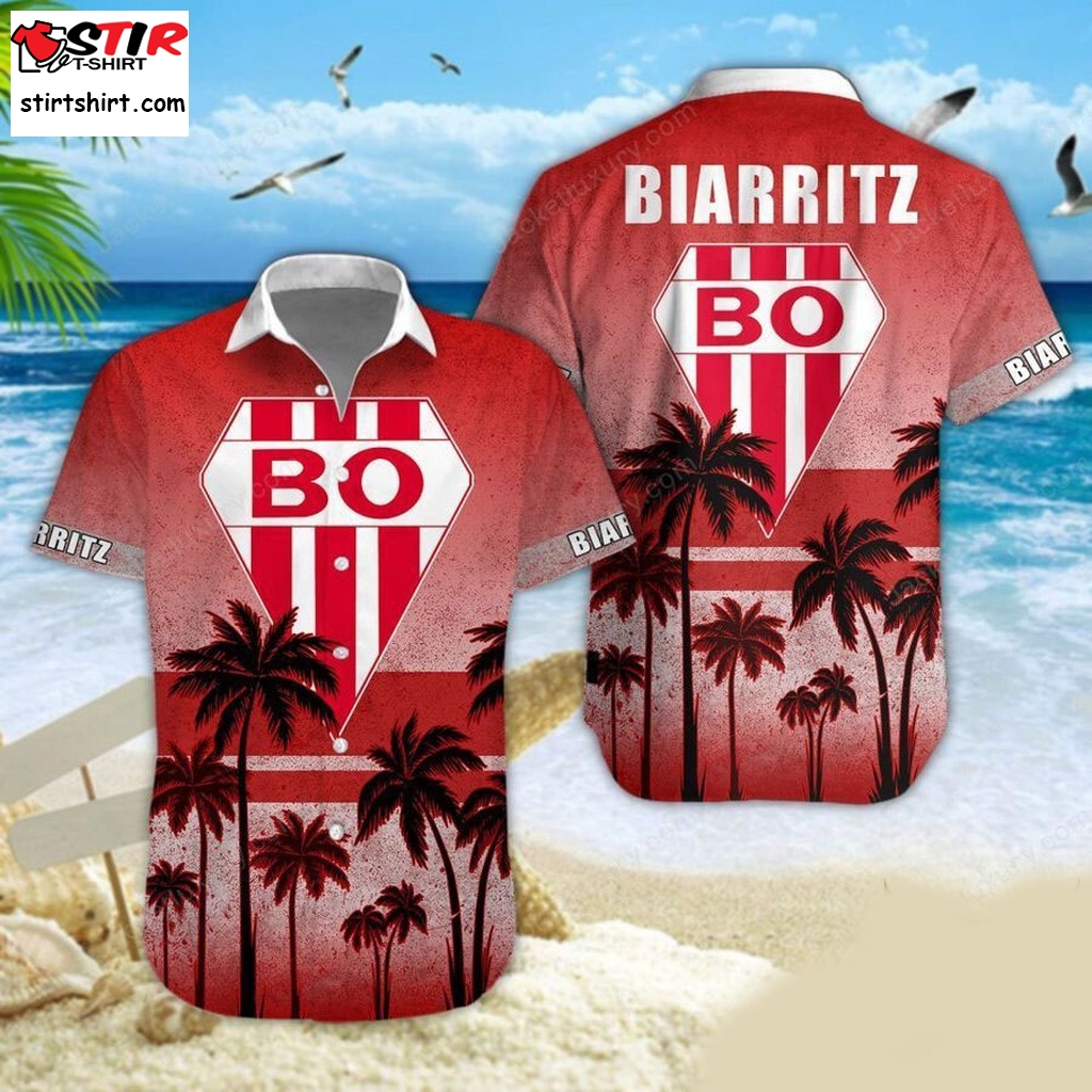 Biarritz Olympique Red Black Hawaiian Shirt T Shirt New Design  s Red