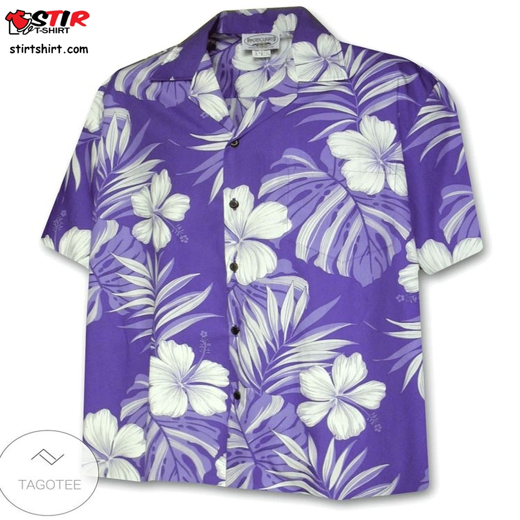 Big Hibiscus Purple Hawaiian Shirt  Big And Tall Christmas 