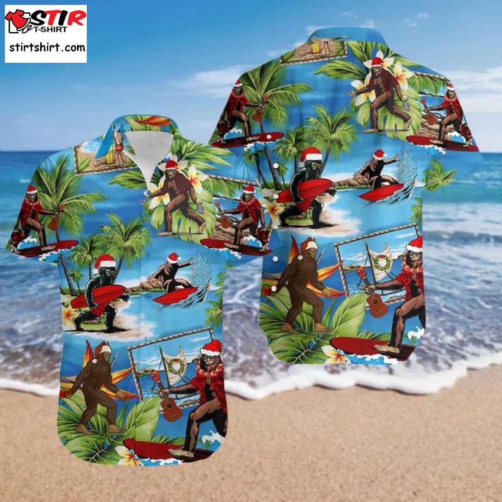 Bigfoot Camping Hawaiian Shirt Pre13509, Long Sleeve Hawaiian Shirts, Graphic Tee  Long Sleeve s