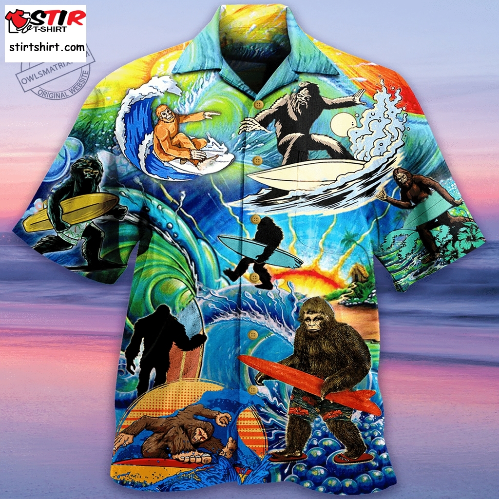 Bigfoot Cool Surfing Limited  Hawaiian Shirt  Haws