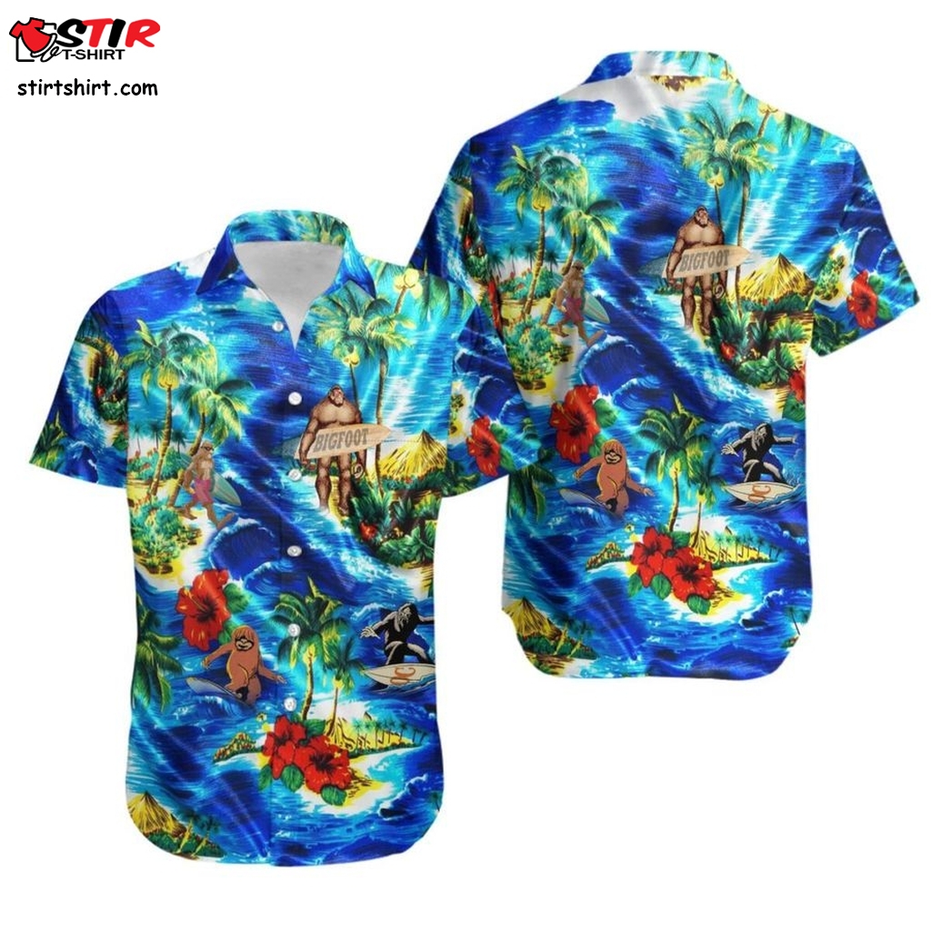 Bigfoot Hawaiian Shirt Pre13504, Hawaiian Shirt, Cheap Hawaiian Shirts Gift Shirts, Graphic Tee  Cheap s