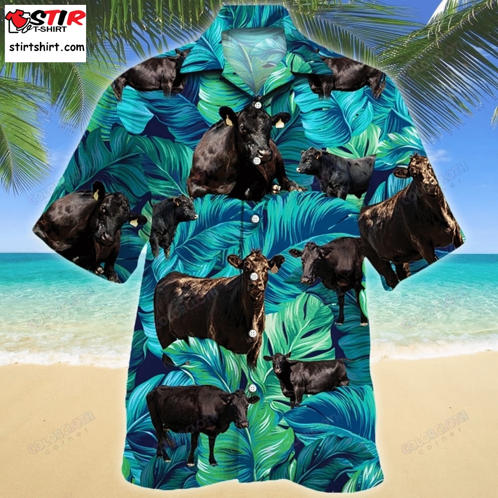 Black Angus Cattle Lovers Hawaiian Shirt Tv056013  s Black