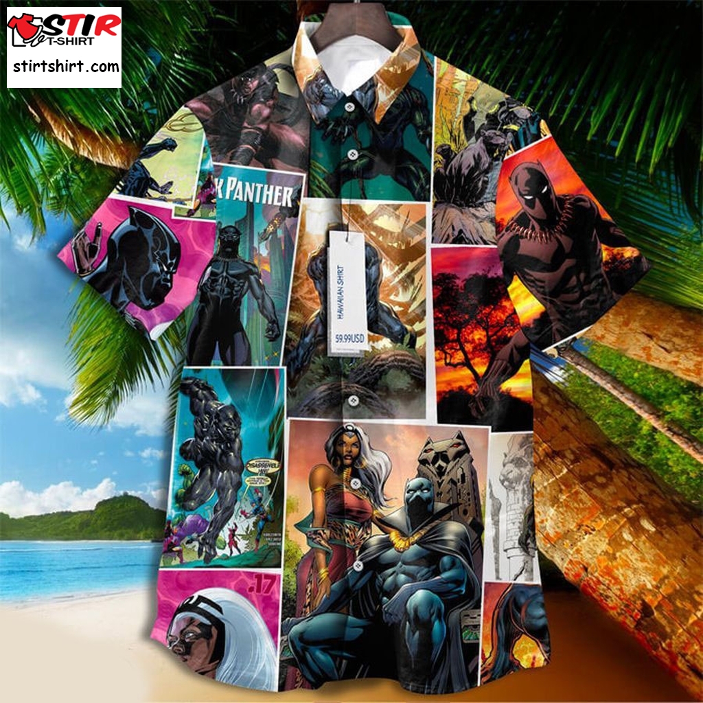 Black Panther Super Hero Marvel Comics 3D Art Tropical Vintage Grateful Hawaiian Shirt  Vintage s