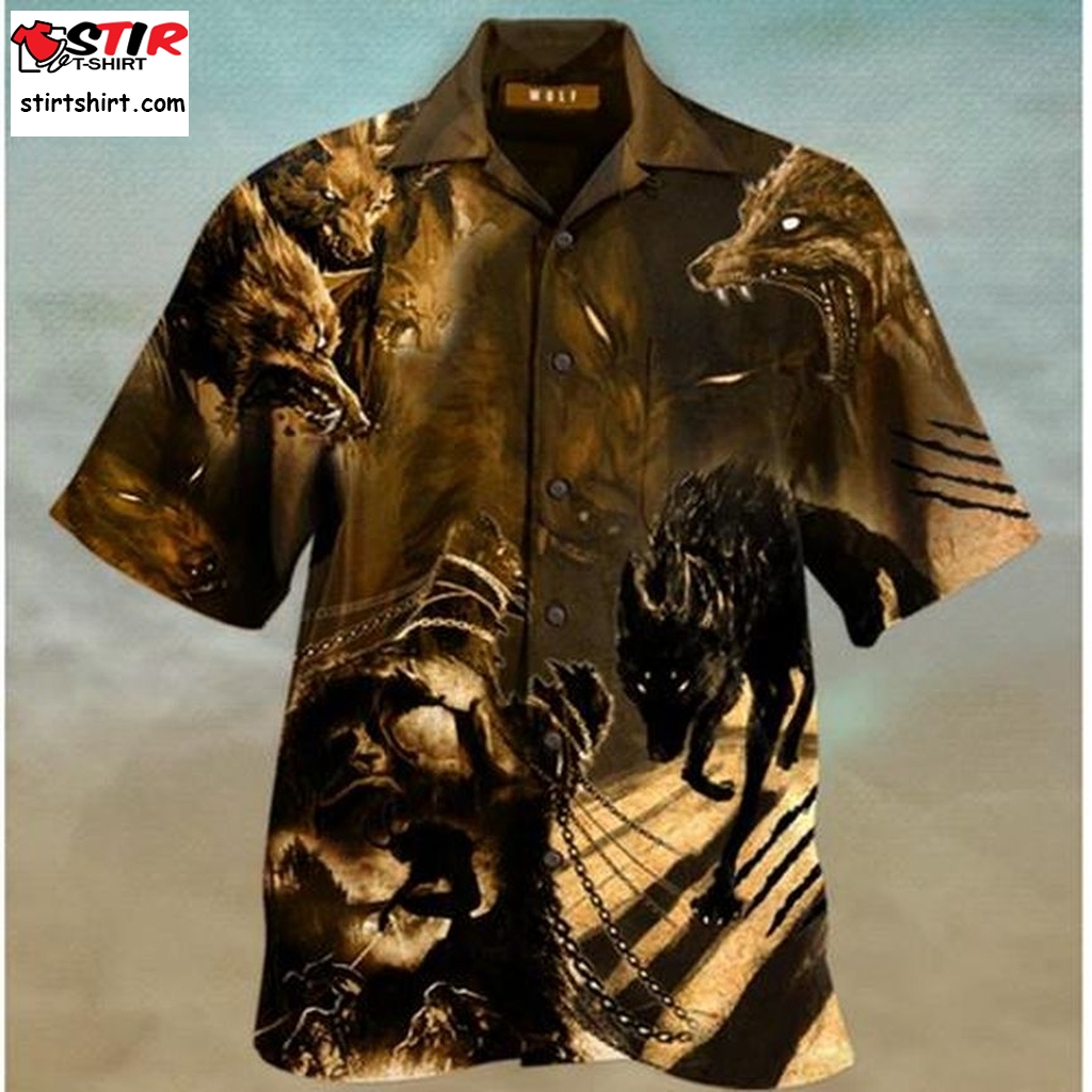 Black Wolf Hawaiian Shirt Pre13515, Hawaiian Shirt, Gun Hawaiian Shirts Graphic Tee  Gun s