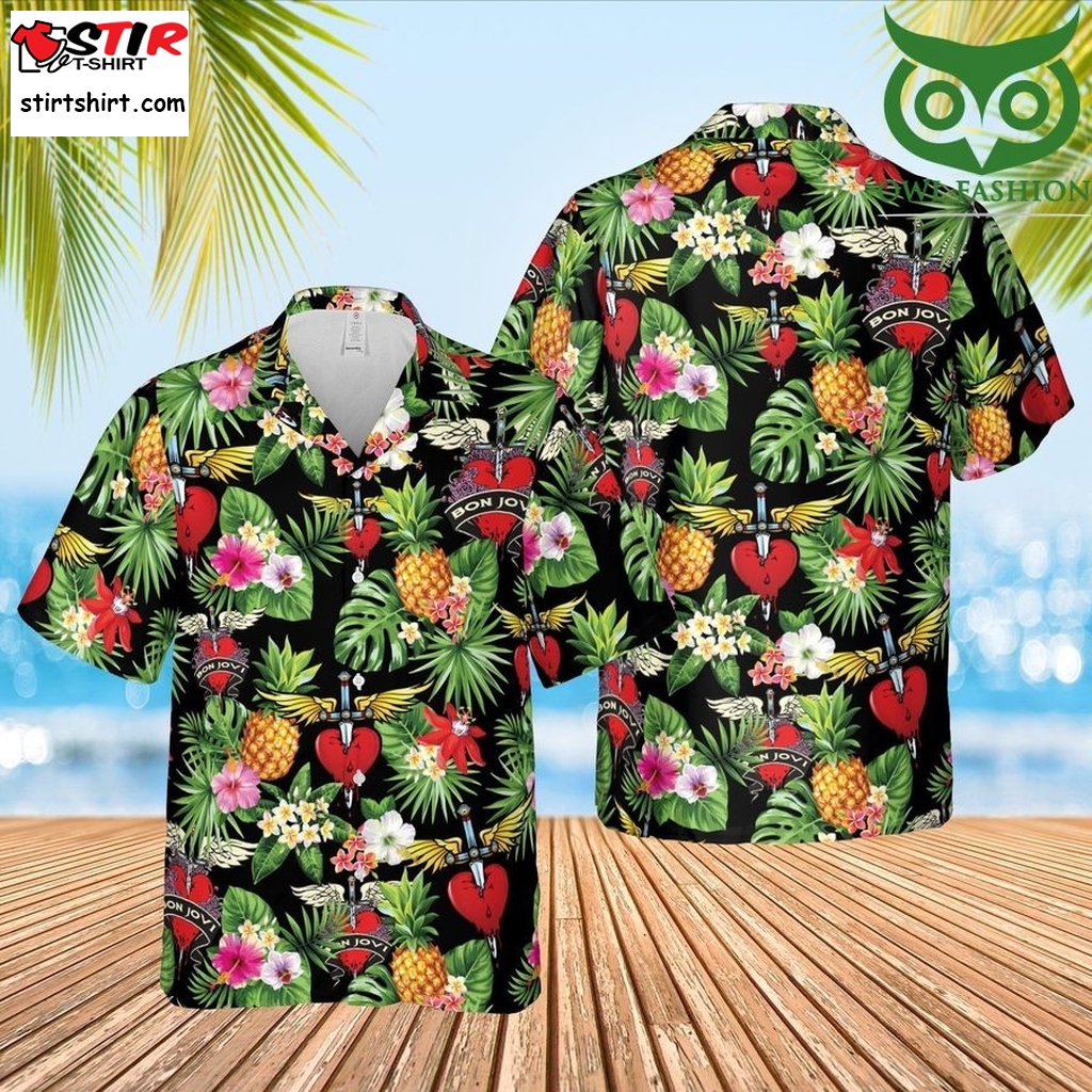 Bon Jov Tropical Pineapple Green Summer Beach Hawaii Style Hawaiian Outfit  s Green