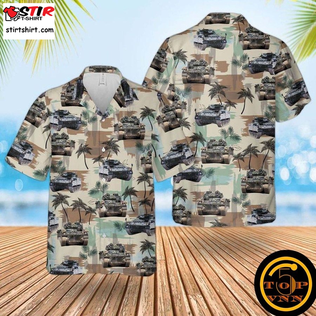 British Army Warrior Tracked Armoured Vehicle Hawaiian Shirt And Shorts  Under Armour Hawaiian Golf Shirt