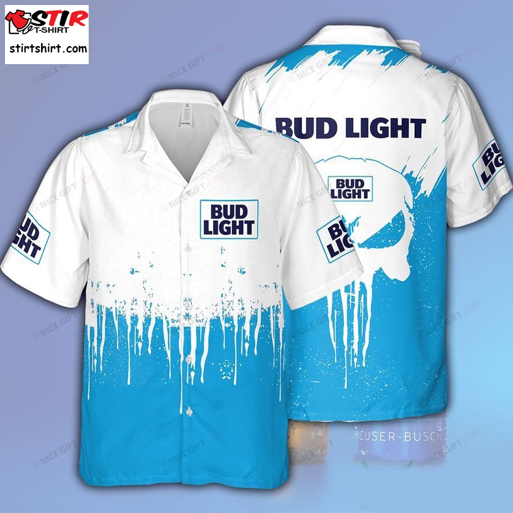 Bud Light Color Drop Blue Hawaii 3D Shirt