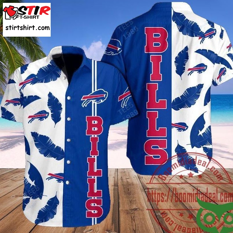 Buffalo Bills Line Sport Logo Banana Leave Pattern Hawaiian Shirt  Buffalo Bills 