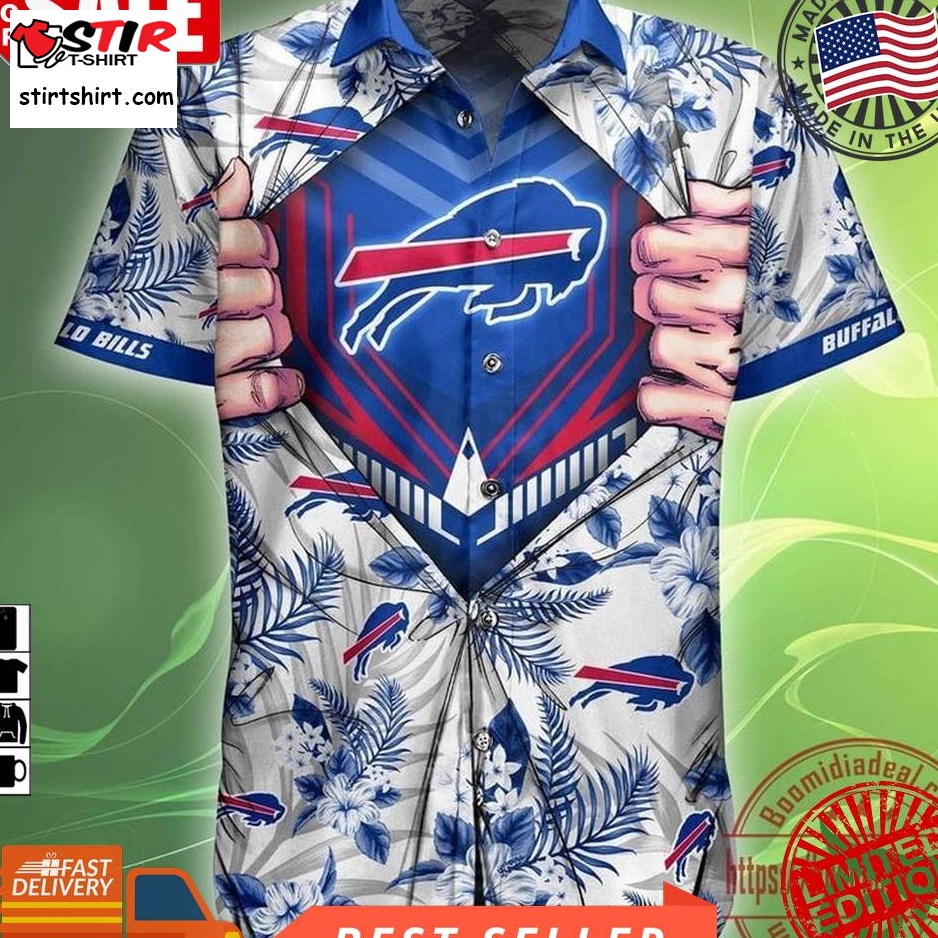 Buffalo Bills Nfl Football Hibiscus Amazing Logo Hawaiian Shirt  Buffalo Bills 