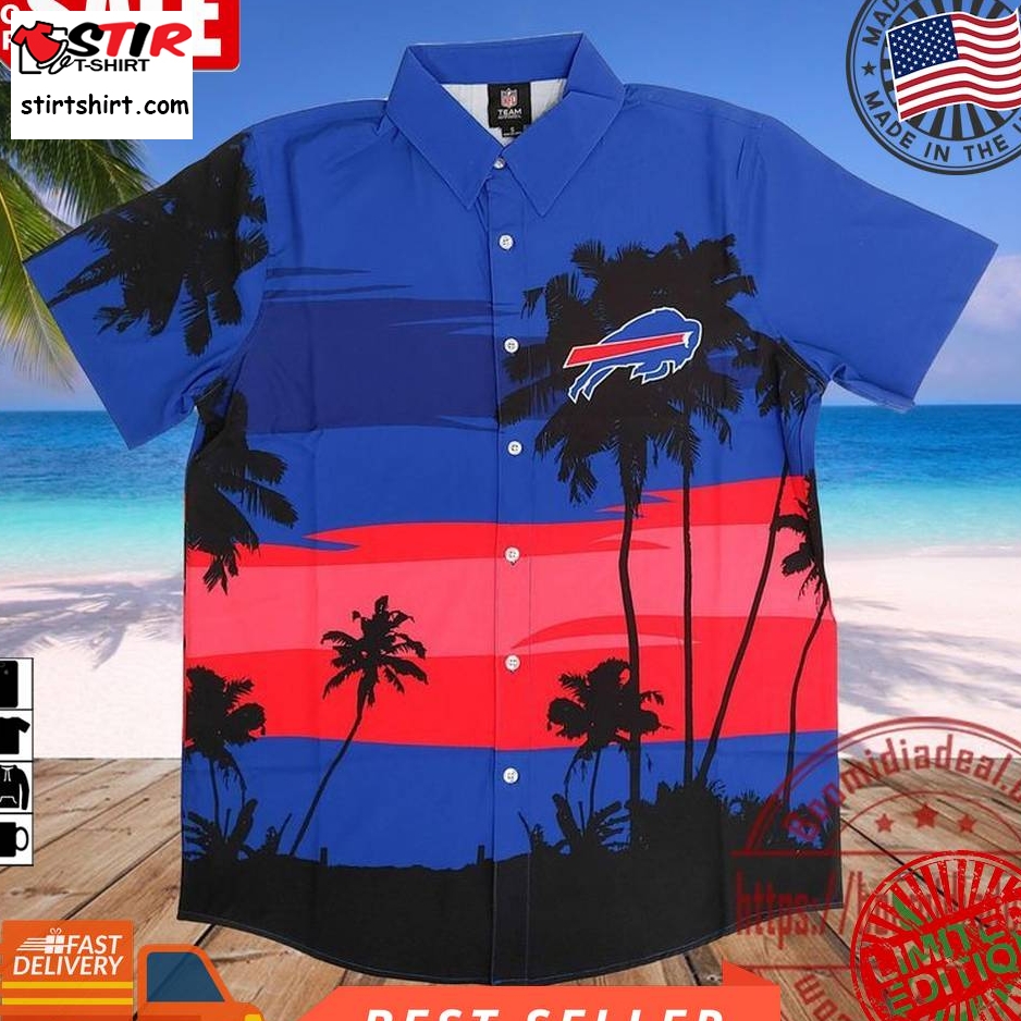 Buffalo Bills Nfl Logo  Sunset Beach Coconut Tree Hawaiian Shirt  Buffalo Bills 