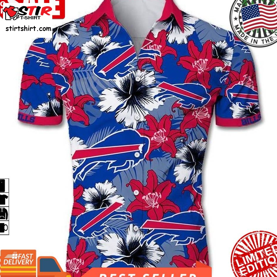Buffalo Bills Nfl Tropical Flower Short Sleeve Hawaiian Shirt  Buffalo Bills 