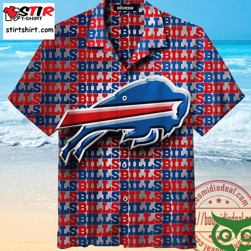 Buffalo Bills Sport Letter Print Big Logo 3D Hawaiian Shirt  Buffalo Bills 