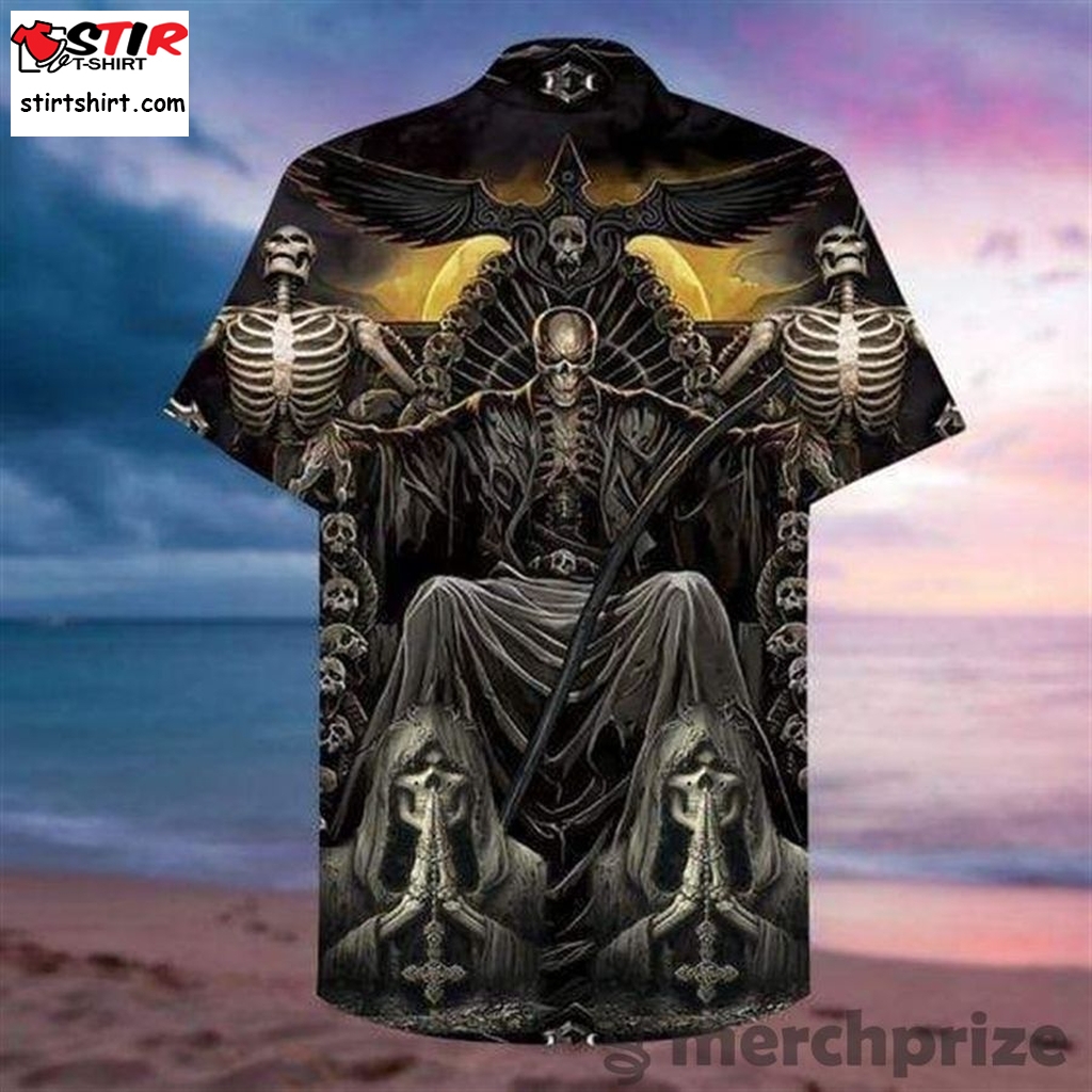 Buy Hawaiian Aloha Shirts Grim Reaper Dark Skull 