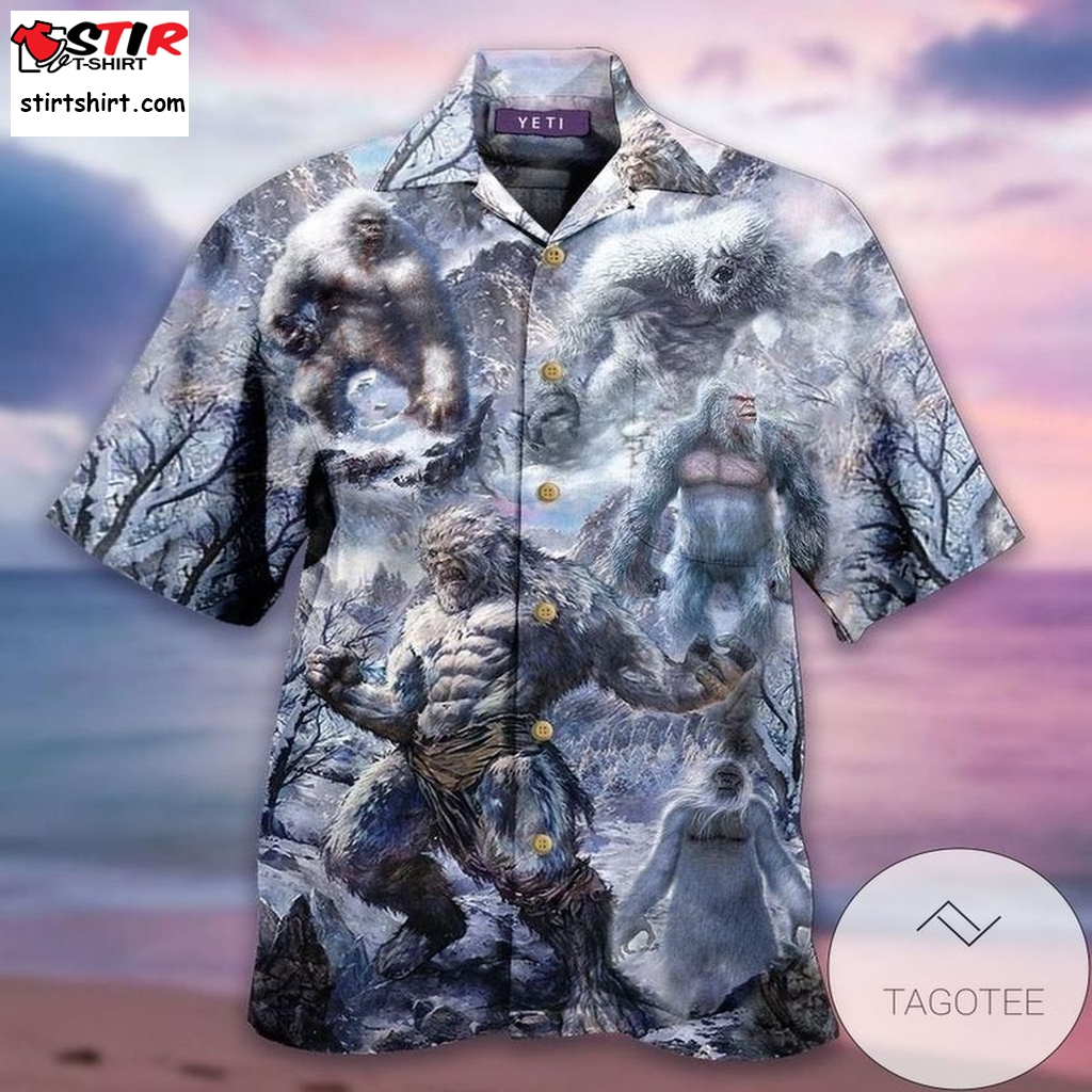 Buy Savage Strong Gorilla Under Snowy Winter Authentic Hawaiian Shirt 2023S