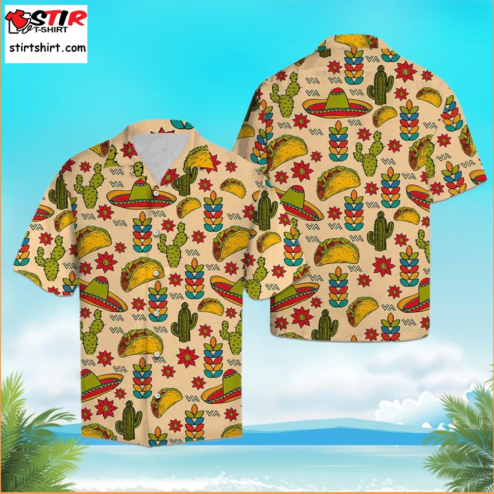 Cactus Tacos Taco Bell Pattern Aloha Taco Bell Hawaiian Shirt