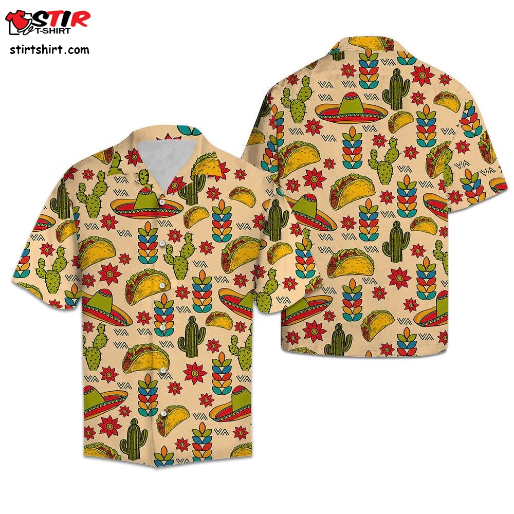 Cactus Tacos Taco Bell Pattern Yellow Aloha Hawaiian Shirts For Men And For Women Hl3212  Hawaiian Taco Bell Shirt