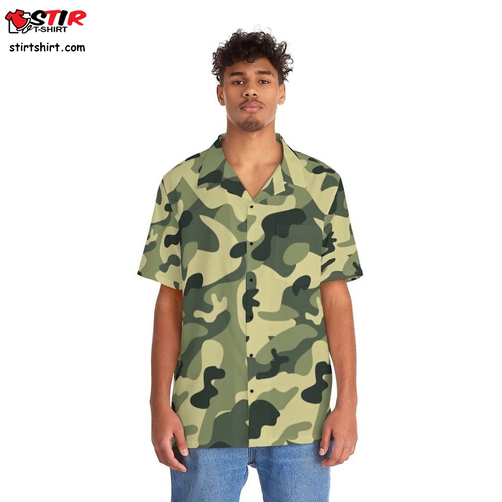 Camouflage Men's Hawaiian Shirt Aop   Outfit Men's