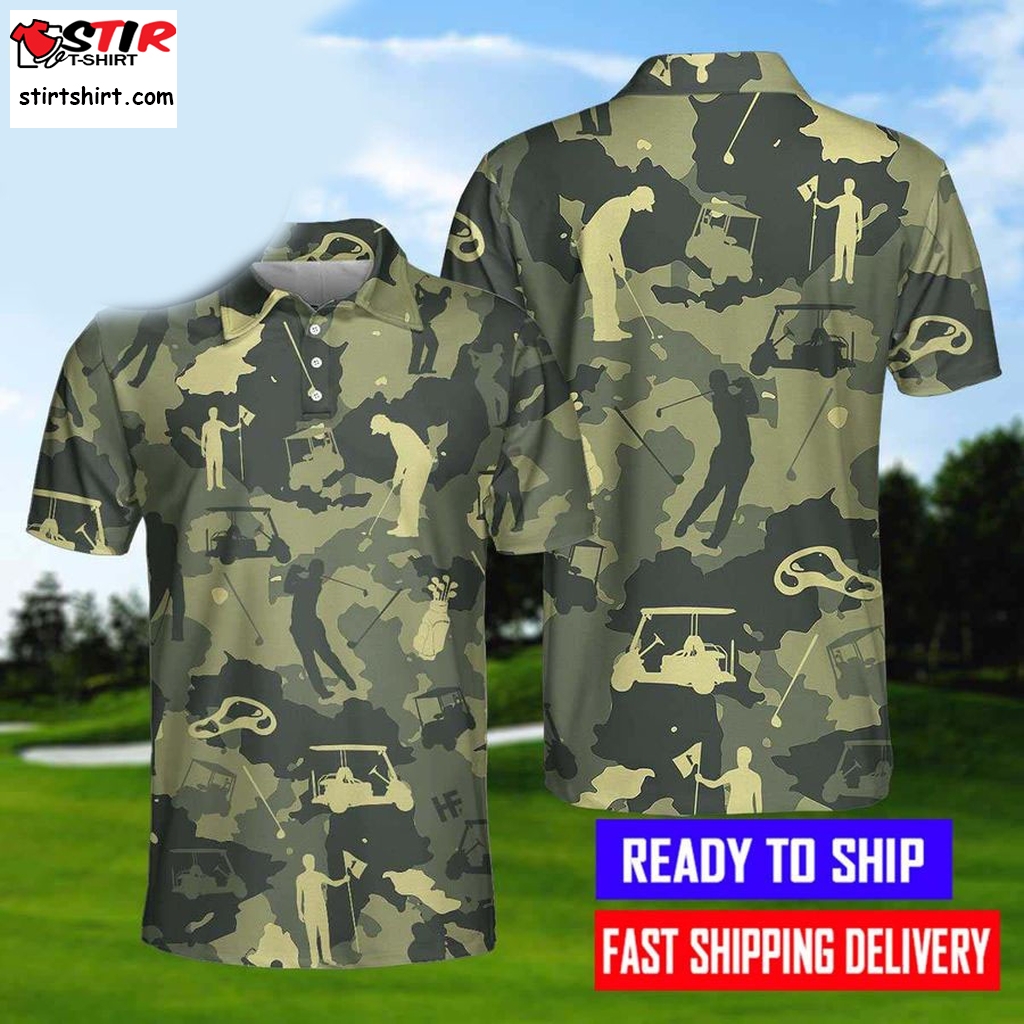 Camouflage Texture Golf Military Camo Golf Hawaiian Shirt  Golf s