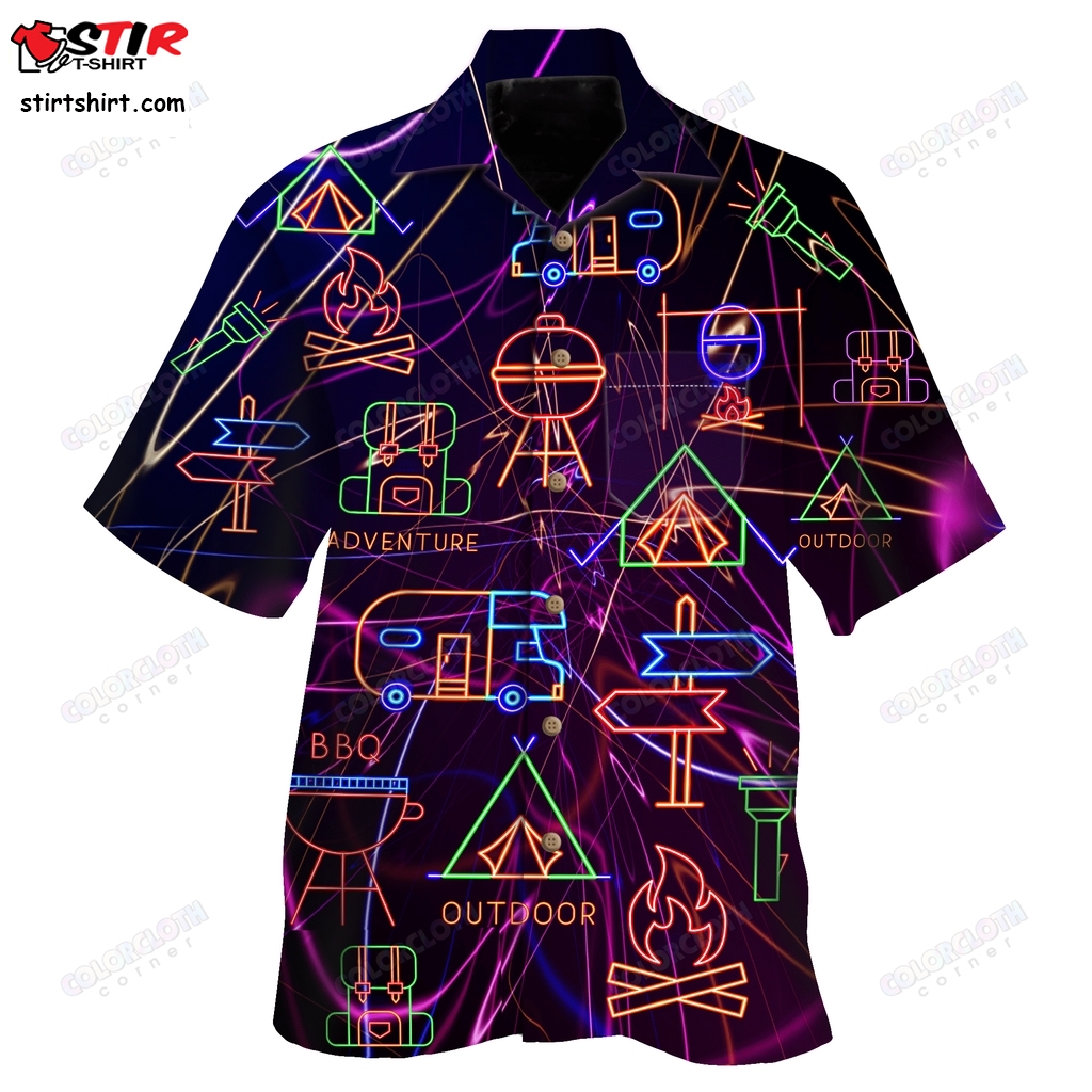 Camping Lovers Neon Hawaiian Shirt Ty126056 Re  How To Style A  Girl
