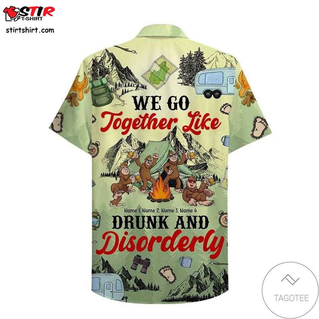 Camping We Go Together Like Drunk And Disorderly Hawaiian Shirt   And Short Set