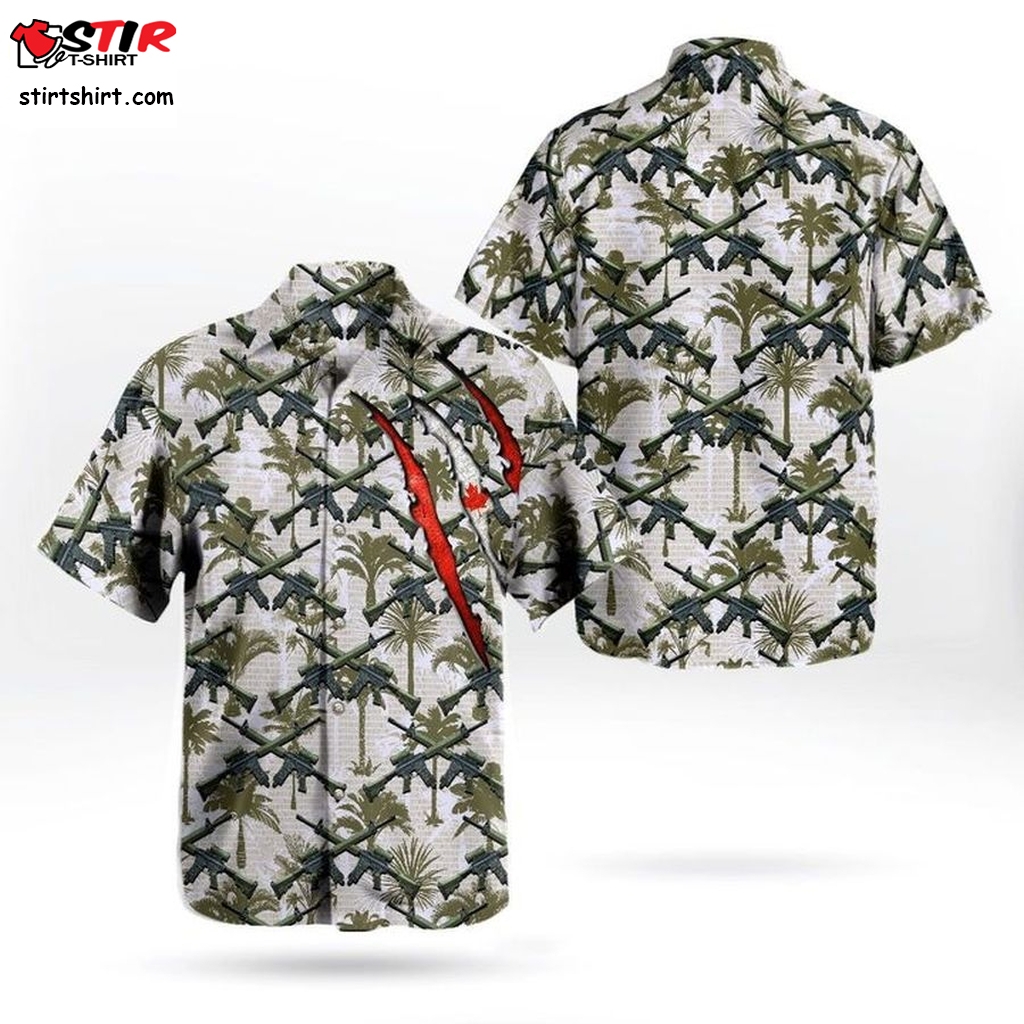 Canadian Army C7a2 Automatic Rifle Hawaiian Shirt   Outfits Men